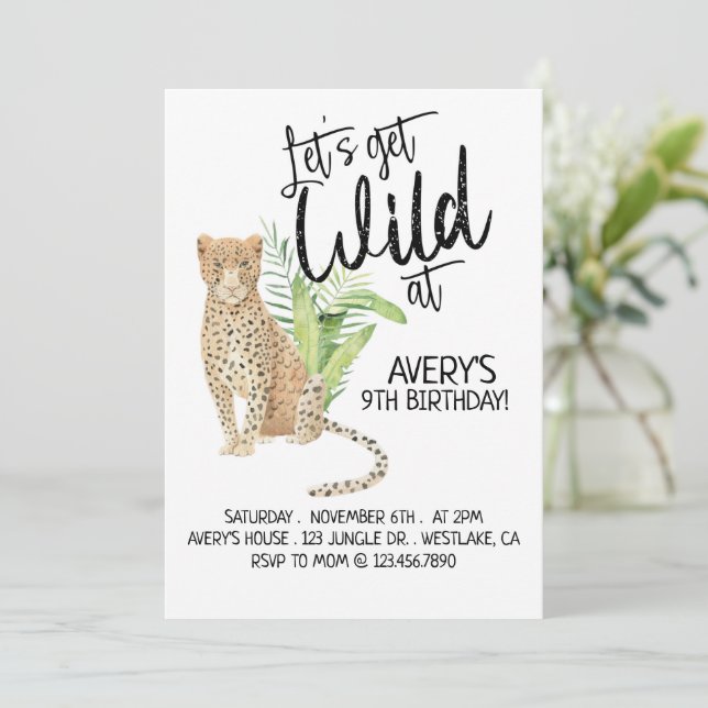 Safari Birthday, Låt oss Vild, ÅLDER Inbjudningar (Stående Fram)