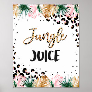 Safari Birthday Leopard Skriv ut jungle Juice Sign Poster