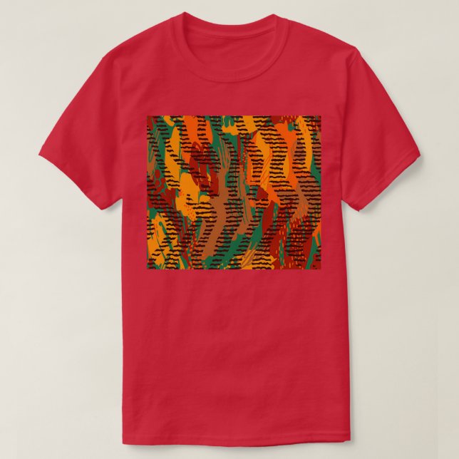 Safari blandad med afrikansk traditionell utskrift t shirt (Design framsida)