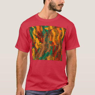 Safari blandad med afrikansk traditionell utskrift t shirt