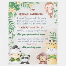 Safari Blanket med Personlig Message Newborn