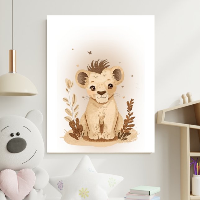 Safari Boho Neutral Lion Nursery Kids Poster (Skapare uppladdad)