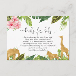 Safari bok begär att få en babydusch bok infoga tilläggskort