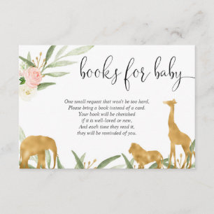 Safari bok begär att få en babydusch bok infoga tilläggskort