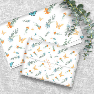 Safari Botaniskt Presentpapper | Blå Orange