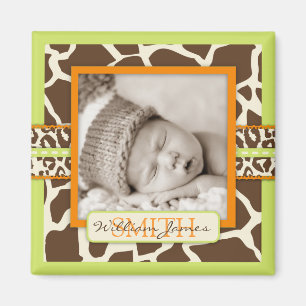 Safari Boy Grönt Photo Magnet