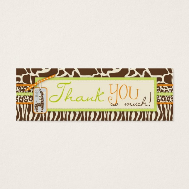 Safari Boy Grönt TY Smala Gift Märkre Litet Visitkort (Framsidan)