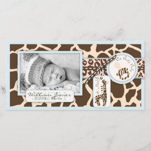 Safari Boy Photo Card Meddelande