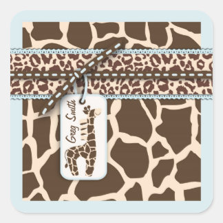 Safari Boy Sticker C2 Fyrkantigt Klistermärke