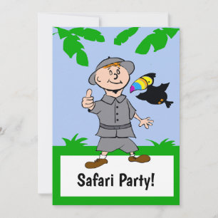 Safari Boy & Toucan Jungle Theme-inbjudan Inbjudningar