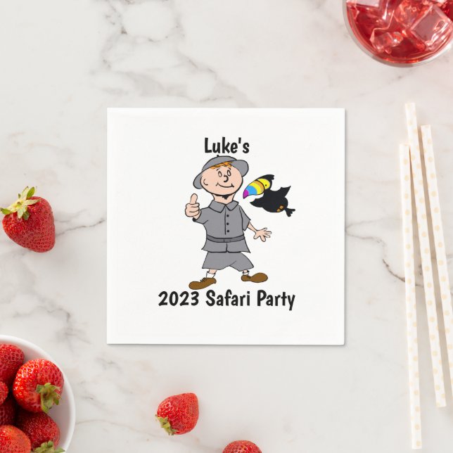 Safari Boy & Toucan Jungle Theme Pappersservett (Insitu)