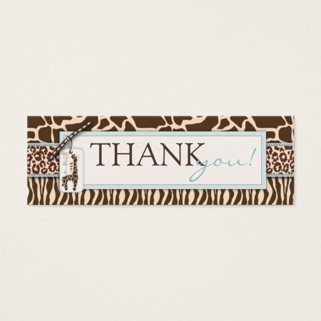 Safari Boy TY Smala Gift Märkre Litet Visitkort (Framsidan)