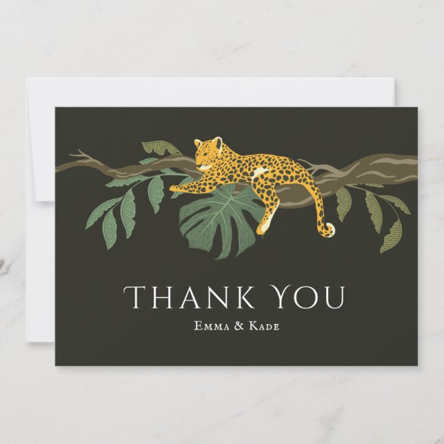 Safari Bröllop Jungle Cheetah Tack Kort (Framsida)
