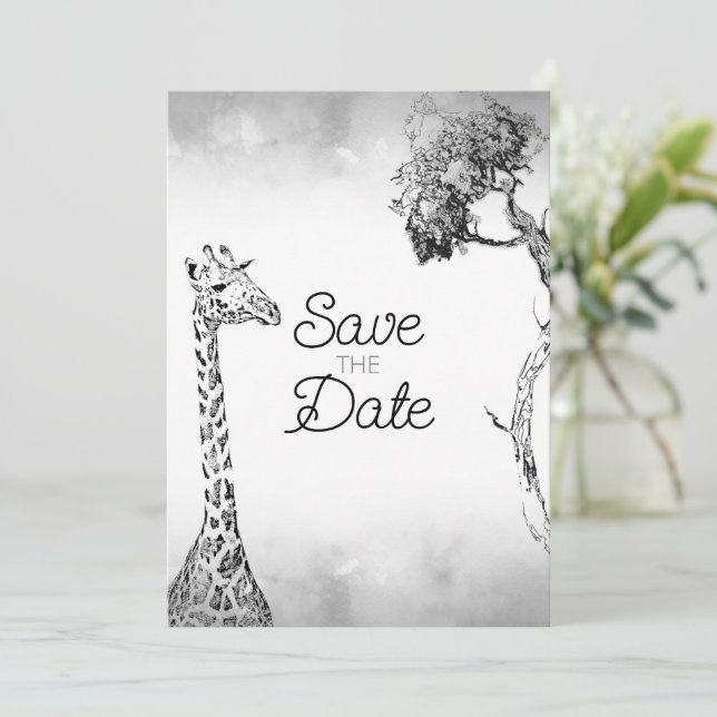 Safari Bröllop Save The Date Design Inbjudningar (Stående Fram)