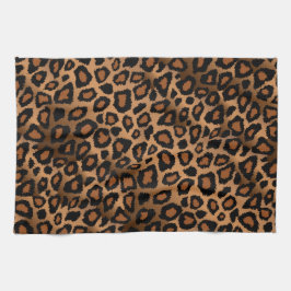 Safari Brown Leopard Animal Print Kökshandduk