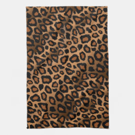 Safari Brown Leopard Animal Print Kökshandduk