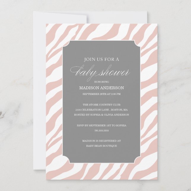 SAFARI CHIC SHOWER| BABY SHOWER INVITATIONS INBJUDNINGAR (Framsida)
