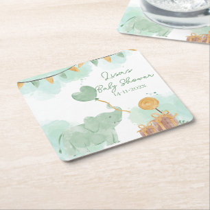 Safari Cute Baby djur ThBäste BabyShower Party Underlägg Papper Kvadrat