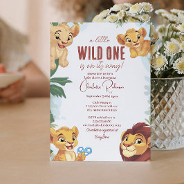 Safari Cute Lejon Baby-duschen Inbjudningar