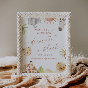 SAFARI dekorerar ett speltecken för blocket Blockb Poster