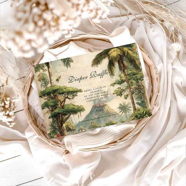 Safari Dino Baby Shower Diapper Raffle Tilläggskort (Skapare uppladdad)