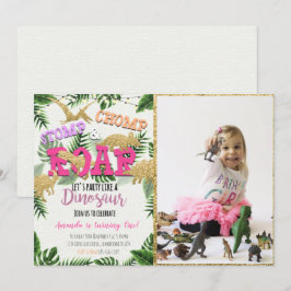 Safari Dinosaur Birthday bjudande med foto Inbjudningar