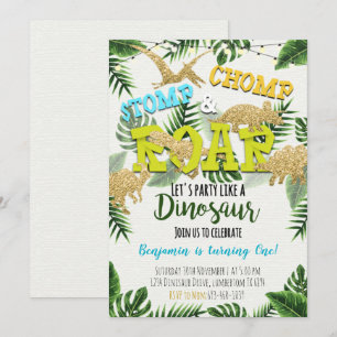 Safari Dinosaur Boy Birthday-inbjudan Inbjudningar