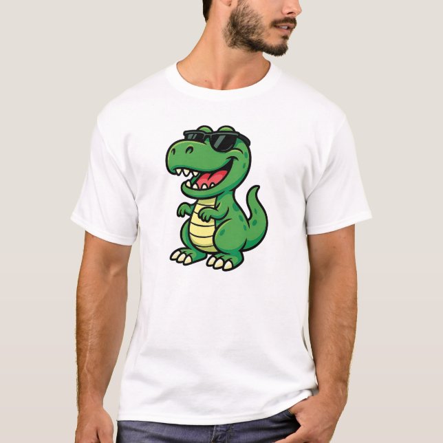 Safari dinosaur med Coola Shades T Shirt (Framsida)
