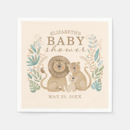 Safari Djungel Lejon Pojke Baby Shower Pappersservett