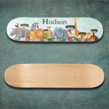 Safari djungeldjur barn anpassad skateboard
