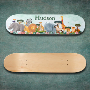 Safari djungeldjur barn anpassad skateboard