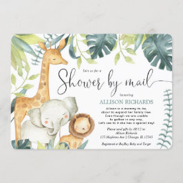 Safari-djungeldjur Shower by mail baby dusch Inbjudningar