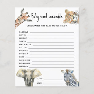 Safari-djur - Baby Ord-skam