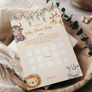 Safari Djur Baby Shower Bingo