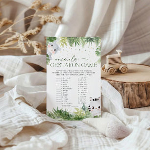 Safari Djur Baby Shower Djur Dräktighet Spelet