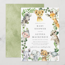 Safari Djur Baby Shower Inbjudan