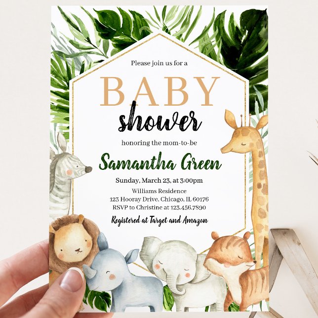Safari Djur Baby Shower Inbjudningar (Skapare uppladdad)
