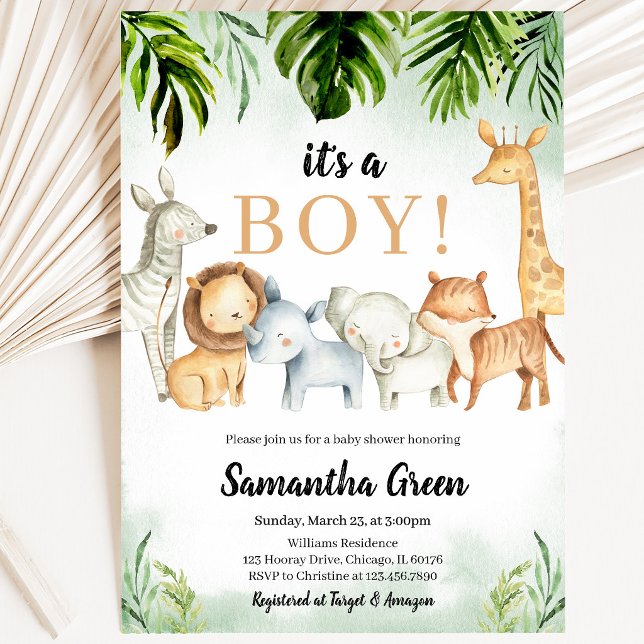 Safari Djur Baby Shower Inbjudningar (Skapare uppladdad)