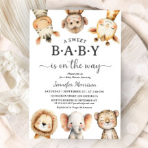 Safari Djur Baby Shower Könsneutral Djungel