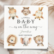 Safari Djur Baby Shower Könsneutral Djungel