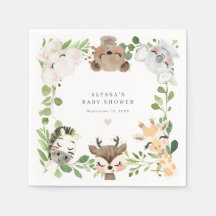 Safari Djur Baby Shower Party Pappersservetter