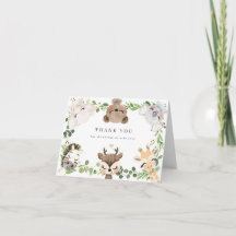 Safari Djur Baby Shower Tacksamhetskort