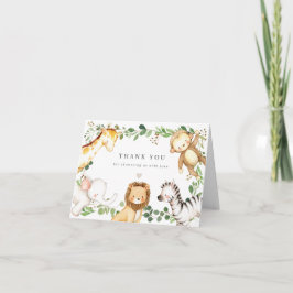 Safari Djur Baby Shower Tacksamhetskort Tack Kort