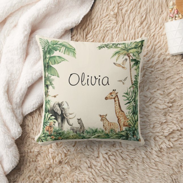 Safari Djur Djungel Kudde (Filt)