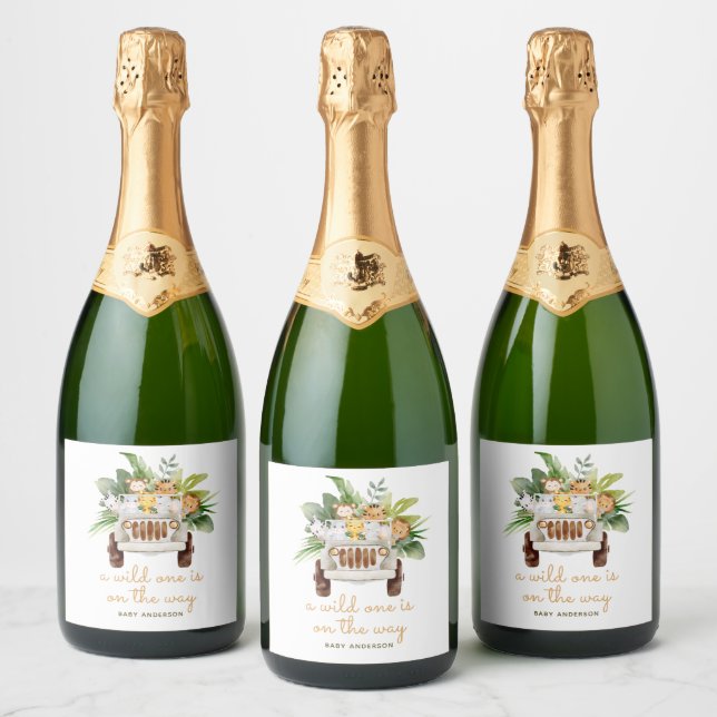 Safari-djur - En vild baby shower (Flaskor)