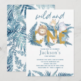 Safari Djur Exotisk Första Födelsedag Inbjudningar