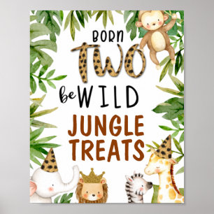 Safari Djur födda som är födelsedagsskylt för vild Poster