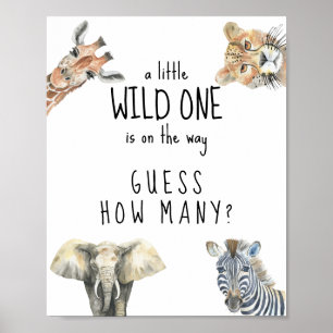 Safari-djur - Gissa hur många vilt Poster