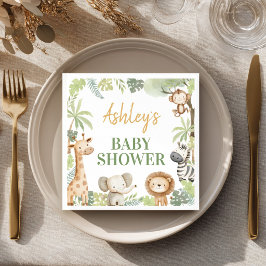 Safari Djur i Djungeln Baby Shower Servetter
