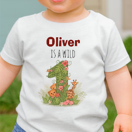 Safari Djur i Djungeln Första Födelsedagen T Shirt